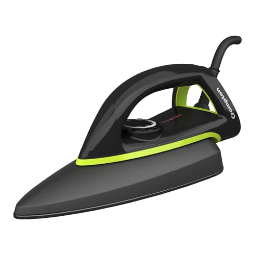 Image of Crompton Neoglide 1000 W Dry Iron with American Heritage Non-Stick Soleplate, Curved LargeSoleplate Design, 360 Swivel Cord, 6 Fabric Settings, 2 Year Warranty, Iron Press