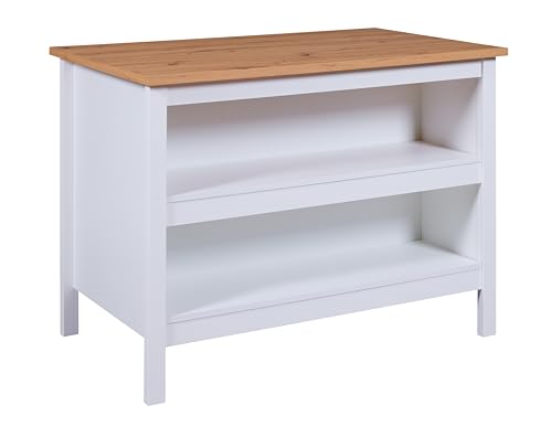 Inter Link - Kücheninsel - Mittelinsel - Arbeitsplatte - Küchenschrank mit Regalen -...