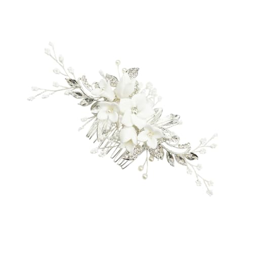 FRCOLOR 3 Pçs Tiara Acessórios De Cabelo Cocar De Noiva Pente De Noiva De Casamento Branco