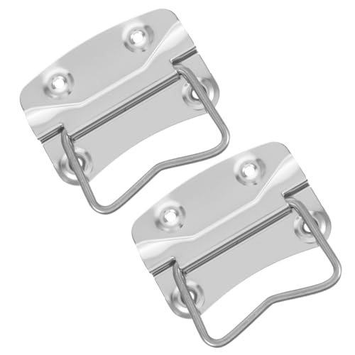 Abaodam 2個 ステンレス製スプリング折りたたみハンドル 重量物対応キャビネットプル取手 ツールボックス 木箱 トランク用省スペース収納可