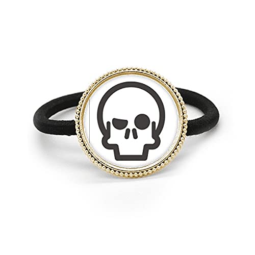Banda de goma resistente con calavera de metal para pelo