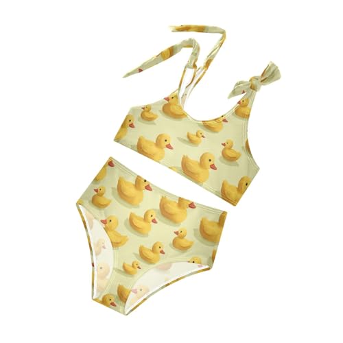 Image of Girls Swimsuit Two Piece Swimwear Duck Rubber Bikini Set Beach Sport Bathing Suit for Girls 3-12T