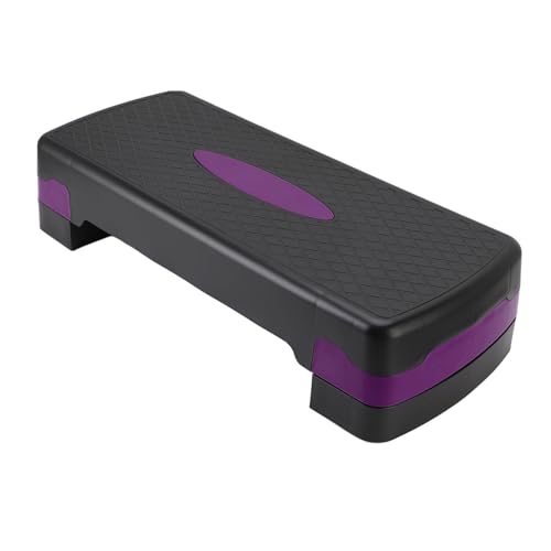 Generic Plataforma de Etapa de Ejercicio Aeróbico, Plataforma de Compacta Multifuncional Ajustable para el Entrenamiento de Tamaño Al Tamaño (Violeta negra)