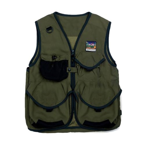 TOLLION Kids Lightweight Summer Vest Casual Outdoor Travel Hiking & Fishing Vest (Green 5-6 Years)