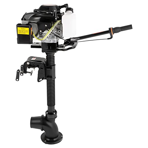 SOKDNHF 4hp 4 Stroke Outboard Motor, 55cc short shaft trolling motor With Hand-Pull Start, Dinghies Motor Engine For Inflatable Boats, Iron Boats, Plastic Boats, Fiberglass Boats, And Wooden Boats