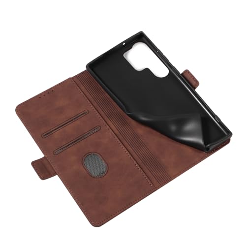 Asuwish Capa carteira flip para celular Samsung Galaxy S25 Ultra 5G com protetor de tela de vidro temperado, capa fólio magnética, compartimento para cartão de crédito, suporte para celular S25Ultra
