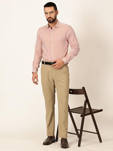 Image of Thomas Scott Men's | Stripes | Full Sleeve | Slim Fit | 100% Cotton | Cutaway | Formal Shirt