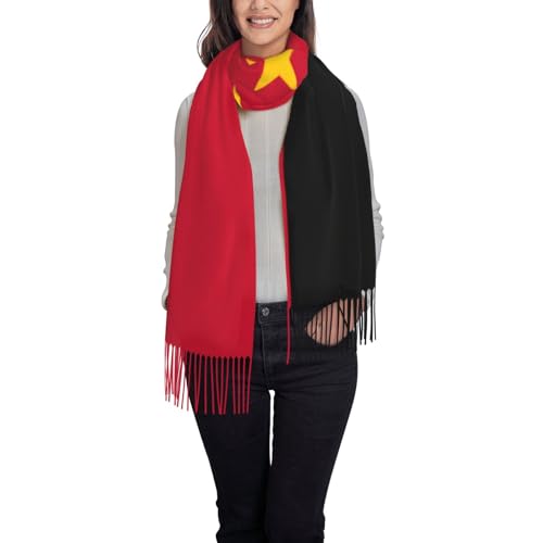 Scarf for Women Winter, Angola Flag Print Plush sShawl Wrap for Lady â€“ Soft, Warm Winter Classic Accessory2