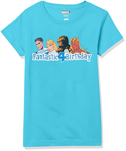 T-shirt 4ème anniversaire Marvel Girl bleu pour une fête magique réussie