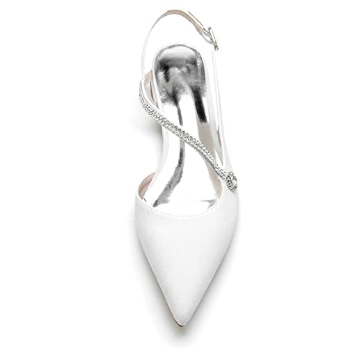 Women's Pointed Toe Wedding Flats Wedding Shoes Bridal Flats Evening Prom Party Dress Shoes 2.5Cm2