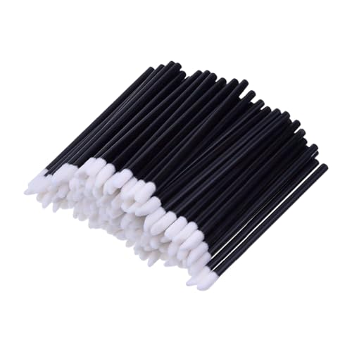 100PCS Disposable Lip Brushes, Black Disposable Lip Wands, Lipstick Applicator Lip Gloss Concealer Brushes Eyeshadow Applicator Tool Cosmetic Brush Tool