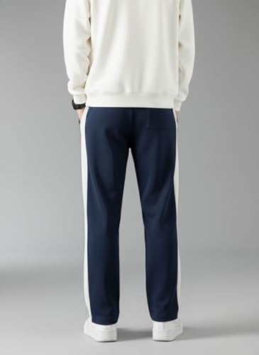 Image of INDICLUB Men's Track Pants with Side Stripe, Drawstring Waist, Straight Leg