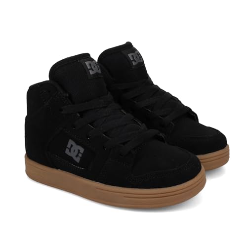 DC Sneaker Skate Shoe, Black/Gum, 12 US Unisex Little Kid