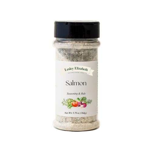 Image of Lesley Elizabeth Salmon Seasoning & Rub - Gourmet Seafood Spice Blend for Grilled, Baked & Pan-Seared Salmon, Trout & Fish - Lemon, Dill & Garlic Flavor - All-Natural, Small Batch, 8.4 oz