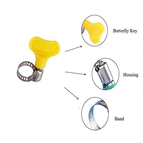 Image of BATH GURU Stainless Steel Hand Adjustable Worm Gear Key Type Hose Clamps 1.25 Inch Gas Water Tap Garden Pipe Clamp Clips for Plumbing Mechanical & Multi Uses (Pack Of 9, 1.25 Inch)