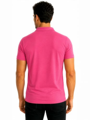 Image of Status Quo Men's Polo T-Shirt | Rich Cotton Blend | Slim Fit | All Day Comfort | Contrast Inner Placket | Polo Collar