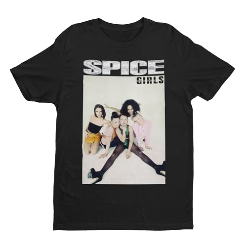 2Bhip Spice Girls T Shirt for Men & Women Group Photo Black Graphic Crew Neck, Short Sleeve Tee - Music Tshirt