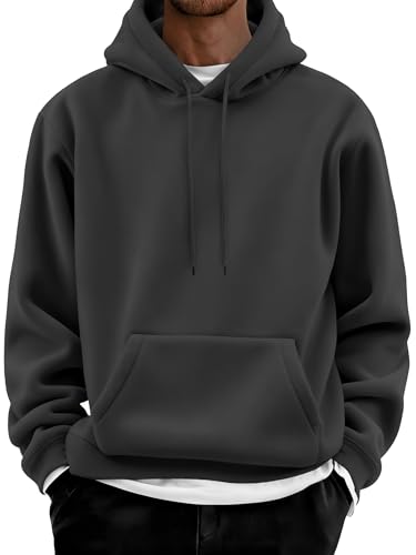 Image of COOFANDY Men Cotton Fleece Hooded Sweatshirt Casual Long Sleeve Hoodies Pullover Fashion Drawstring Hoodie with Kanga Pocket