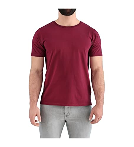 Image of Titox Regular Fit Pure Cotton Round Neck T-Shirt for Men & Women (Color: Maroon, Size: L)