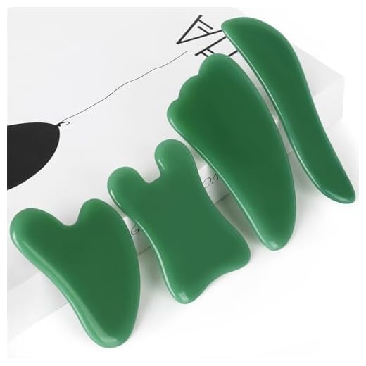Guasha Massage Tool，Natural Stone Gua Sha Board, 4PCS Guasha Stone Scraping Massage Sets for SPA Acupuncture Physical Therapy Muscle Knots Facial Caring Point Treatment Tissue Lymphatic Drainage