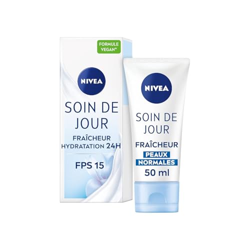 NIVEA - Soin De Jour Fraîcheur - Crème Visage FPS 15 - Hydratation Intense 24H - Repulpe & Rafraîchit - Vitamine E & Extrait De Lotus - Texture Légère - Peaux...