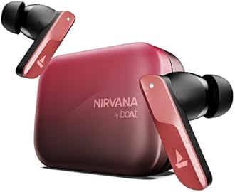 Boat Nirvana X TWS (2025), Knowles Dual Drivers,Hi-Res Audio LDAC,App Support,ENx,Dual Pair,Spatial Audio,Fast Charge, Bluetooth Earbuds, TWS Ear Buds Wireless Earphones with mic (Galactic Red)