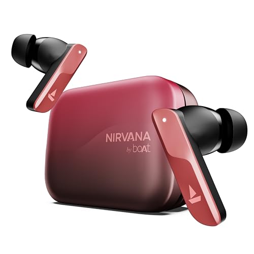 Boat Nirvana X TWS (2025), Knowles Dual Drivers,Hi-Res Audio LDAC,App Support,ENx,Dual Pair,Spatial Audio,Fast Charge, Bluetooth Earbuds, TWS Ear Buds Wireless Earphones with mic (Galactic Red)