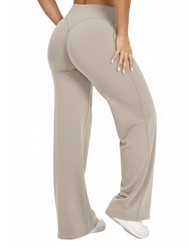 Straight Leg Yoga Pants for Women Wide Leg High Waist Stretch Soft Flared Workout Leggings2