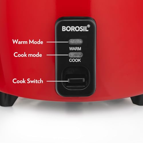 Image of Borosil Pronto Electric Rice Cooker | Keep Warm Feature with Indicator Display, Anti Skid Rubber Feet | Cook & Boil Noodles, Rice, Upma, Idli, Dhokla | 2 Years Warranty (Pronto 1L)