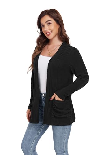 GRECERELLE Womens Long Sleeve Lightweight Open Front V-Neck Casual Cardigan Sweaters Outerwear with Pockets 2025, S-2XL2