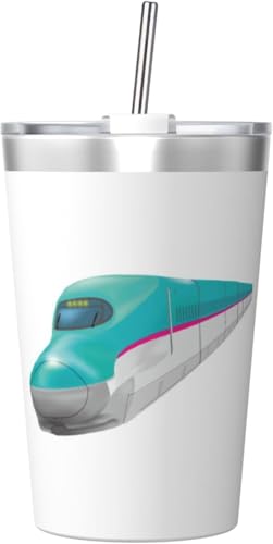 魔法瓶 東北新幹線のはやぶさ タンブラー 350ml ステンレス製 水筒蓋とストロー付き 真空断熱漏れない 持ち運び 直飲み 子供 通勤 通学 かわいい おしゃれ プレゼント