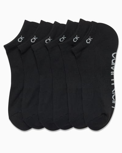 Image of Calvin Klein Womens No Show Socks - 6 Pack Breathable Cotton Blend Athletic Performance Low Cut Running Socks for Women