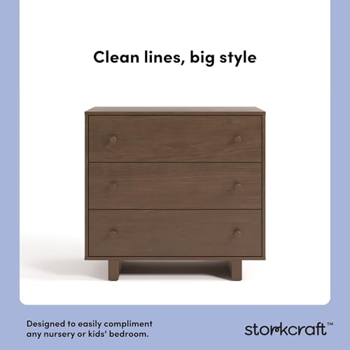 Image of Storkcraft Texas 3 Drawer Chest with Changing Table Topper, Hazelnut