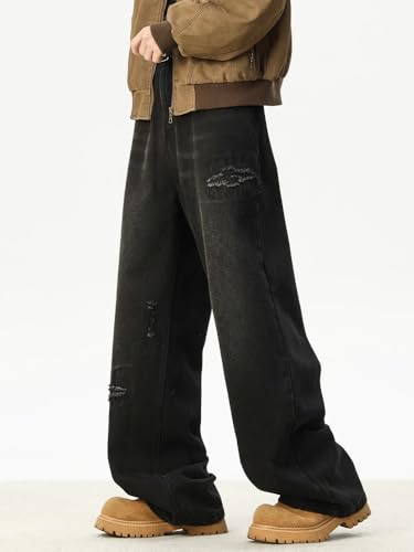 Men's American Spring Winter Jeans Vintage Loose Straight Pants3