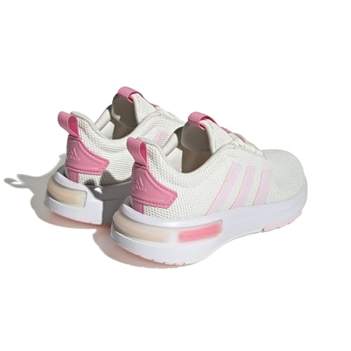 adidas Tênis Racer Tr23 com cadarço, Branco/Rosa Claro/Rosa, 21