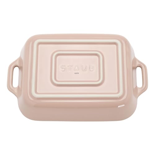 Image of Staub Ceramic 3-pc Rectangular Baking Dish Set - Macaron Pastel Pink