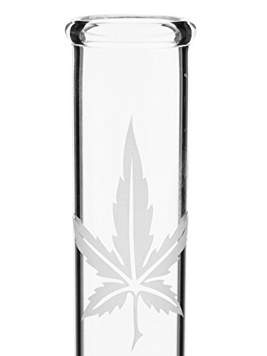 Sand Leaf Glasbong mit sandgestrahltem Fuß, 26cm, 14,5 mm - Head&Nature Bong-Kollektion – Bild 4
