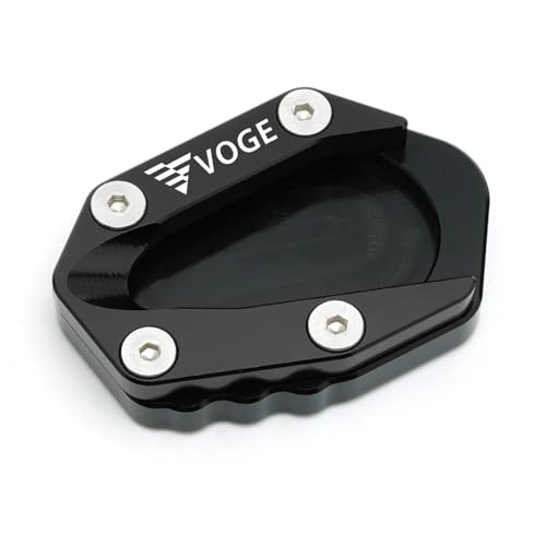 Motorrad Seitenständer Platte Für Loncin Voge 500r 650ds 300r 300rr 300ac Motorrad CNC Kickstand Fuß Seitenständer Verlängerung Pad Stützplatte Vergrößern(Black)