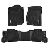 G-PLUS TPE Floor Mats Liners Fit for Chevy Silverado & GMC Sierra 1500 Crew Cab 2007-2013/2500 3500 Crew Cab 2007-2014,Cargo Liners All Weather Full Cover,1st & 2nd Row,alfombras para carro