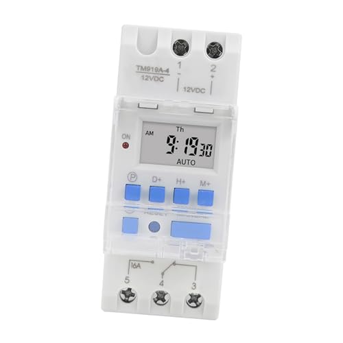 Generic Digital Timer Switch, 16A Din Rail Mount 7 Days Weekly Programmable Timer with LCD Display, for Household Bathroom, 24 Hours Countdown Function