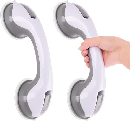 Yinong-eu 2 PCS Poignée baignoire de sécurité/Poignéee/Ventouse de douche pour salle de bain + WC (Gris)