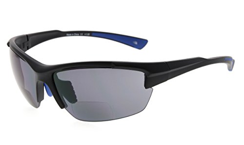 Image of Eyekepper Bifocal Sunglasses for Women Men, Rectangular Frame | Outdoor Sports Bifocal Reading Sunglass, with Readers Built in, Mens Tinted Sun Reader Bifocals, Ladies Cheater,Wrap Half Rim