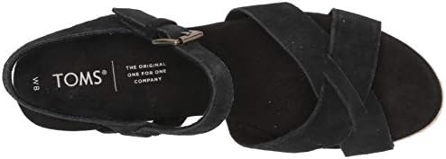 TOMS Women's Willow Wedge Sandal, Black Suede, 5.5 | Image 4