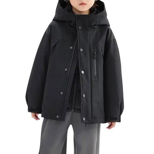 Kids Girls Thicken Hooded Jacket Coat Windproof Waterproof Warm Winter Snow Coat Zip Up Outwear Fleece Tops Jackets