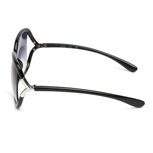 Women's Injected Sun Glasses Polarized Oval Sunglasses, Shiny Black, 59/16/1303