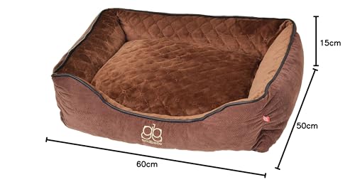 BOUTIQUE ZOO Premium Orthopädisches Hundebett | Größe M: 60 x 50 x 19 cm | Bett für Hunde oder Katzen | Hundesofa, Hundekissen, Hundeliege | abwaschbar Hundekorb | Thermo Isolierung | Farbe: Braun