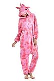 Unisex Womens Onesies Pajamas Unicorn Animal Fleece One piece Jumpsuit Cosplay Party Costume M