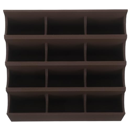 TOGEVAL Bandeja Organizadora para Hojas de Afeitar 12 Compartimentos Estuche Compacto Marrón de 104 X 109 X 4 CM para Baño Peluquería y Cuidado Personal Caja Dispensadora Segura y