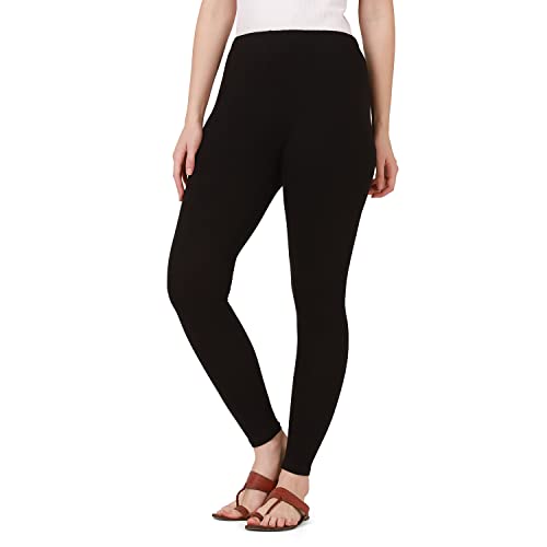 Image of Pure Cotton Ankle Length Women Skinny Leggings Combo-Pack of 3