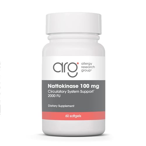 Allergy Research Group - Nattokinase Supplement NSK-SD 2000 FU 100mg - Cardiovascular/Circulatory Health - 60 Softgels